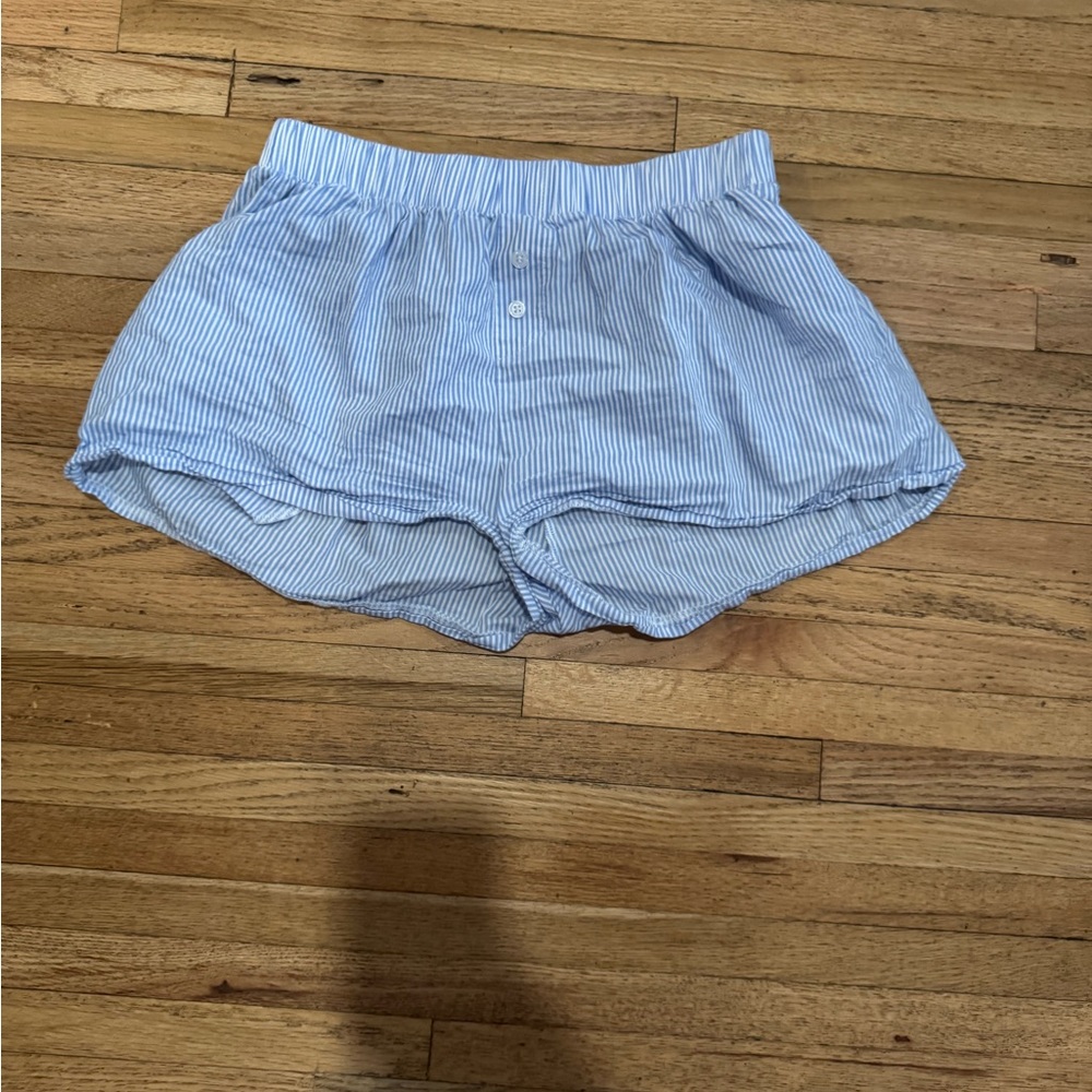 Blue Striped Women's Shorts